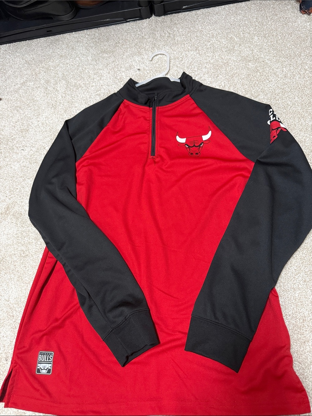 Women Red & Black Quarter-Zip Pullover